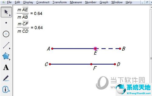 如何用几何画板画一条线段等于已知线段(几何画板两条线的交点)