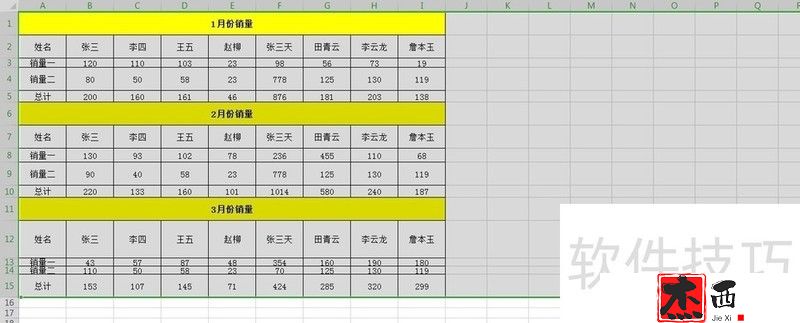 Excel表格中如何批量调整行高列宽